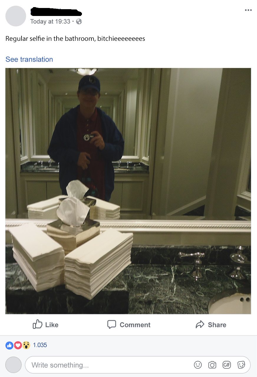 post di un selfie